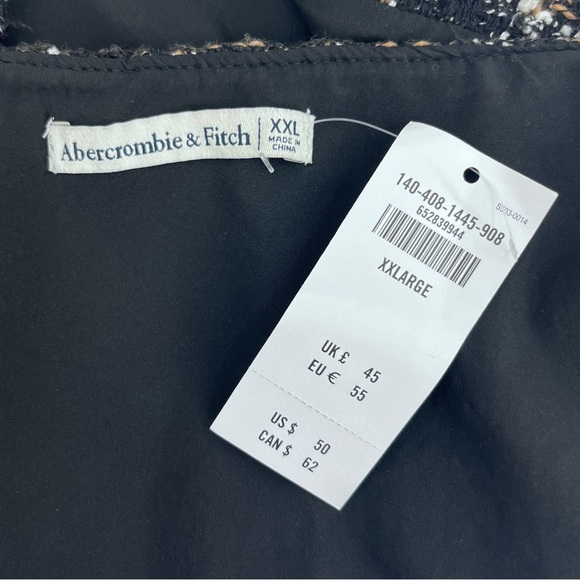 NWT Abercrombie & Fitch Preppy Black Plaid Tweed Crop Top Size XXL - Picture 8 of 9